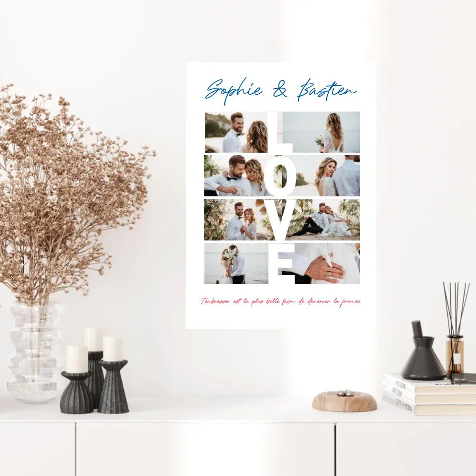 Affiche Personnalisée Couple Photo Love
