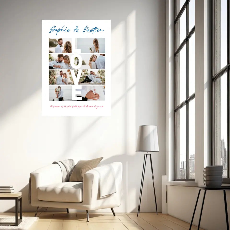 Affiche Personnalisée Couple Photo Love