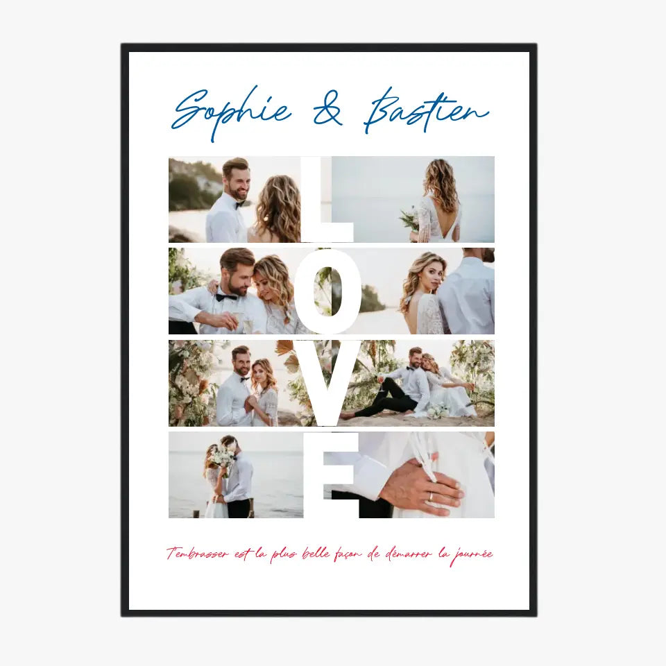 Affiche Personnalisée Couple Photo Love