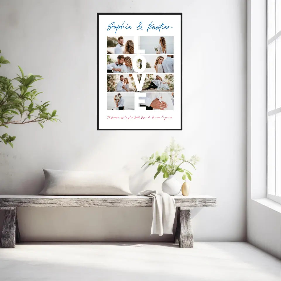 Affiche Personnalisée Couple Photo Love