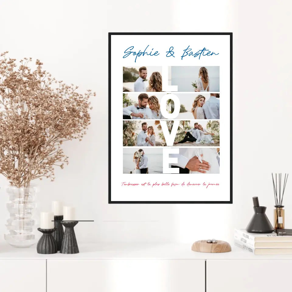 Affiche Personnalisée Couple Photo Love