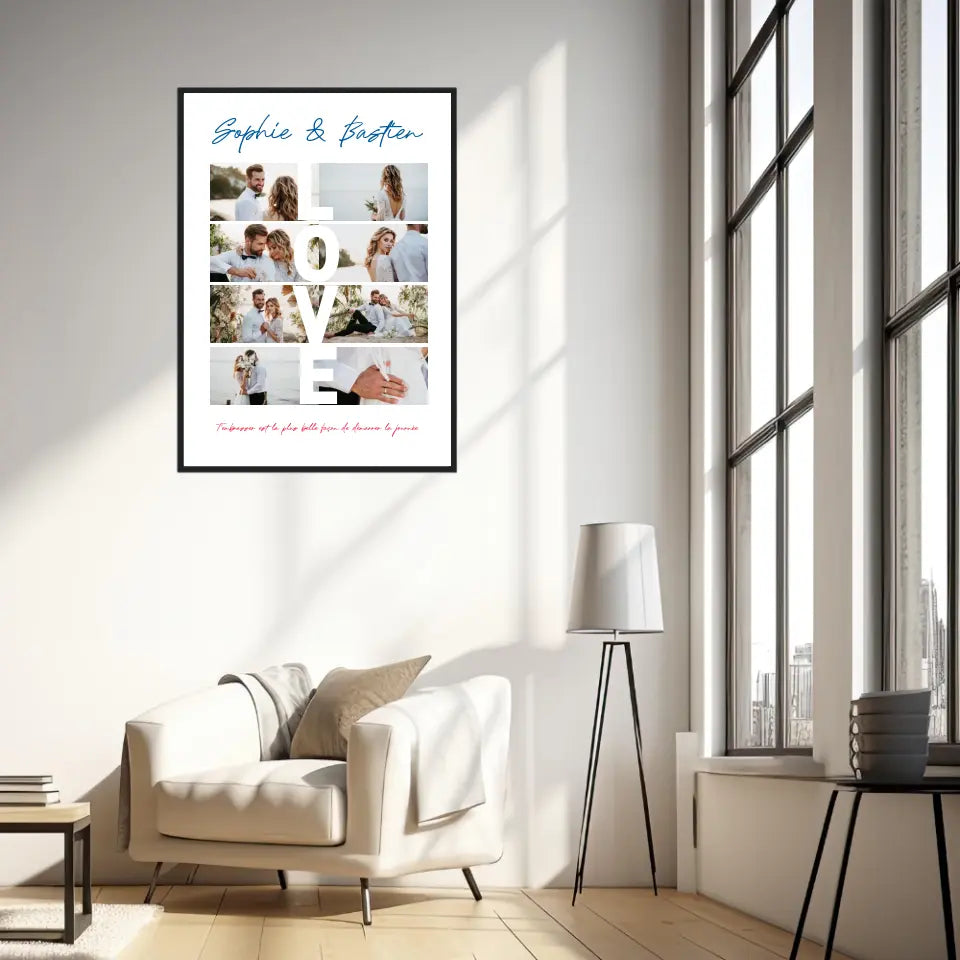 Affiche Personnalisée Couple Photo Love