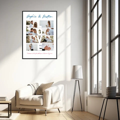 Affiche Personnalisée Couple Photo Love