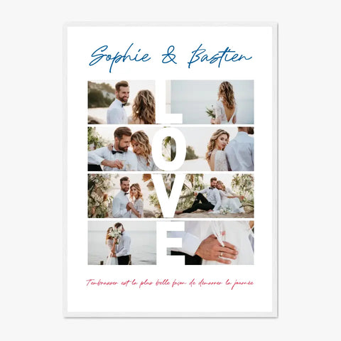 Affiche Personnalisée Couple Photo Love