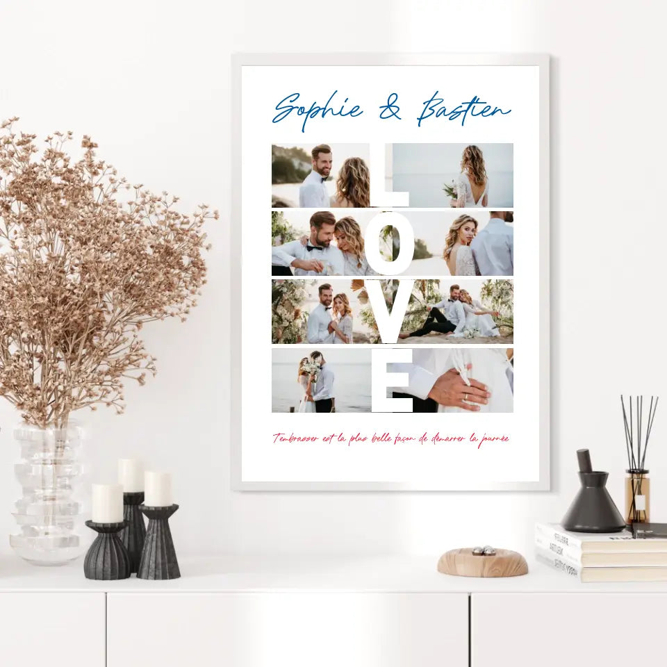 Affiche Personnalisée Couple Photo Love
