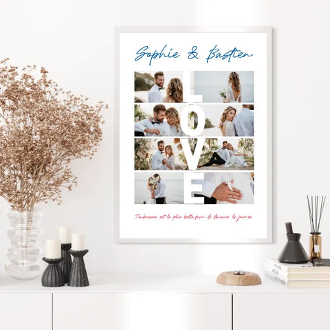 Affiche Personnalisée Couple Photo Love