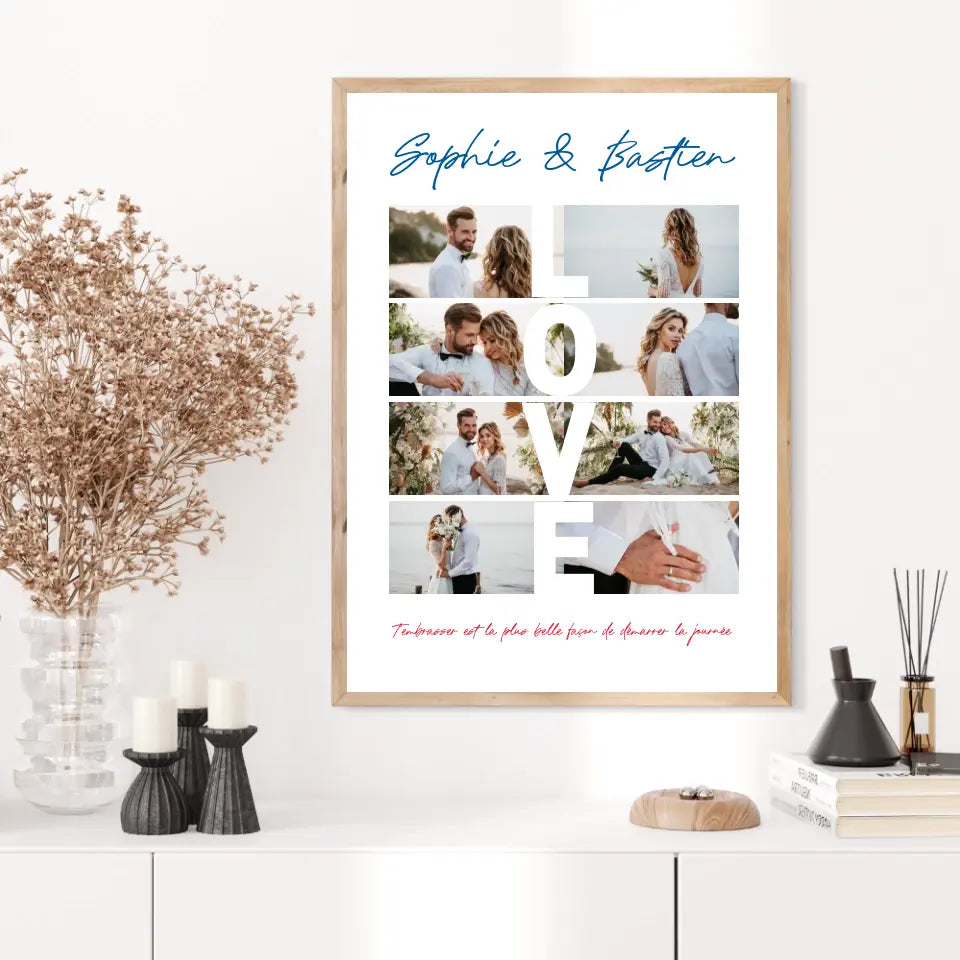 Affiche Personnalisée Couple Photo Love