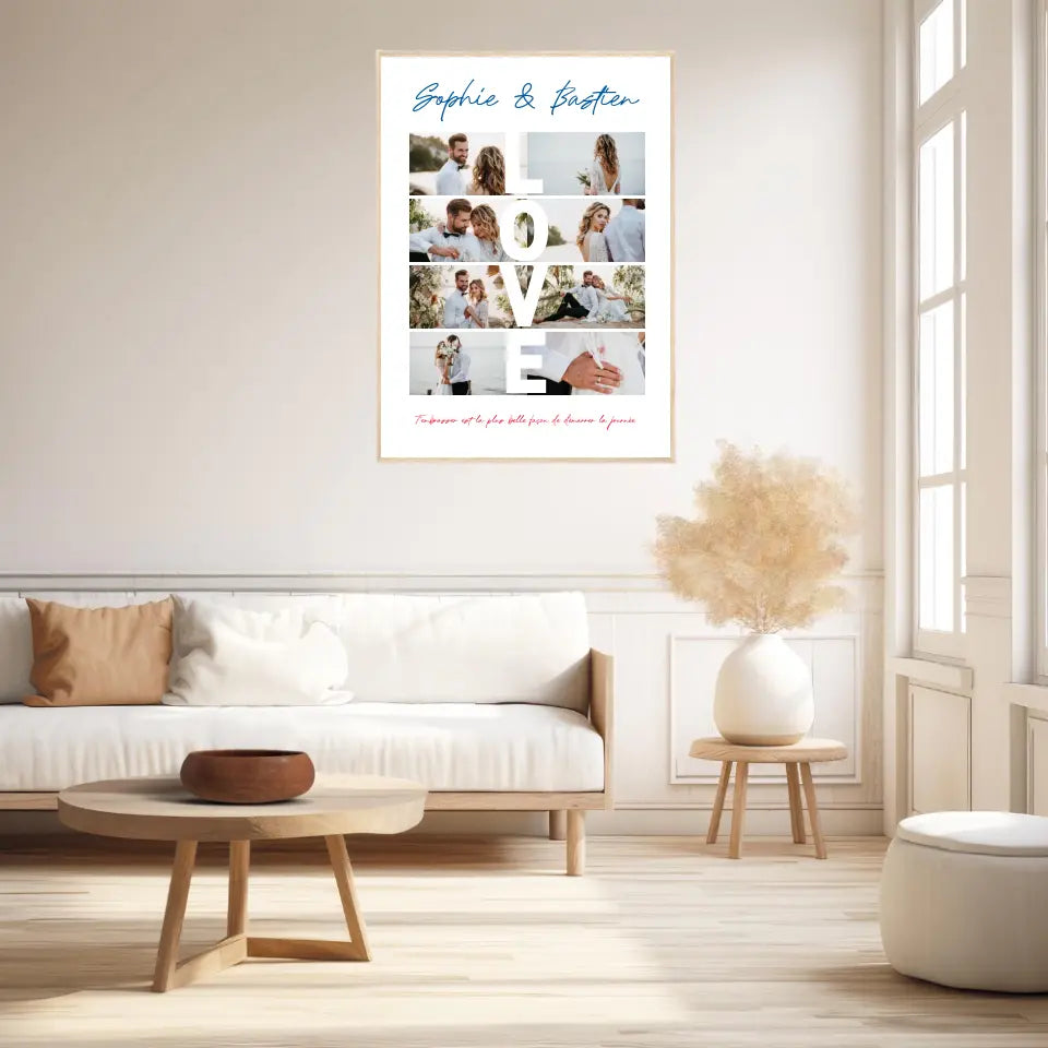 Affiche Personnalisée Couple Photo Love
