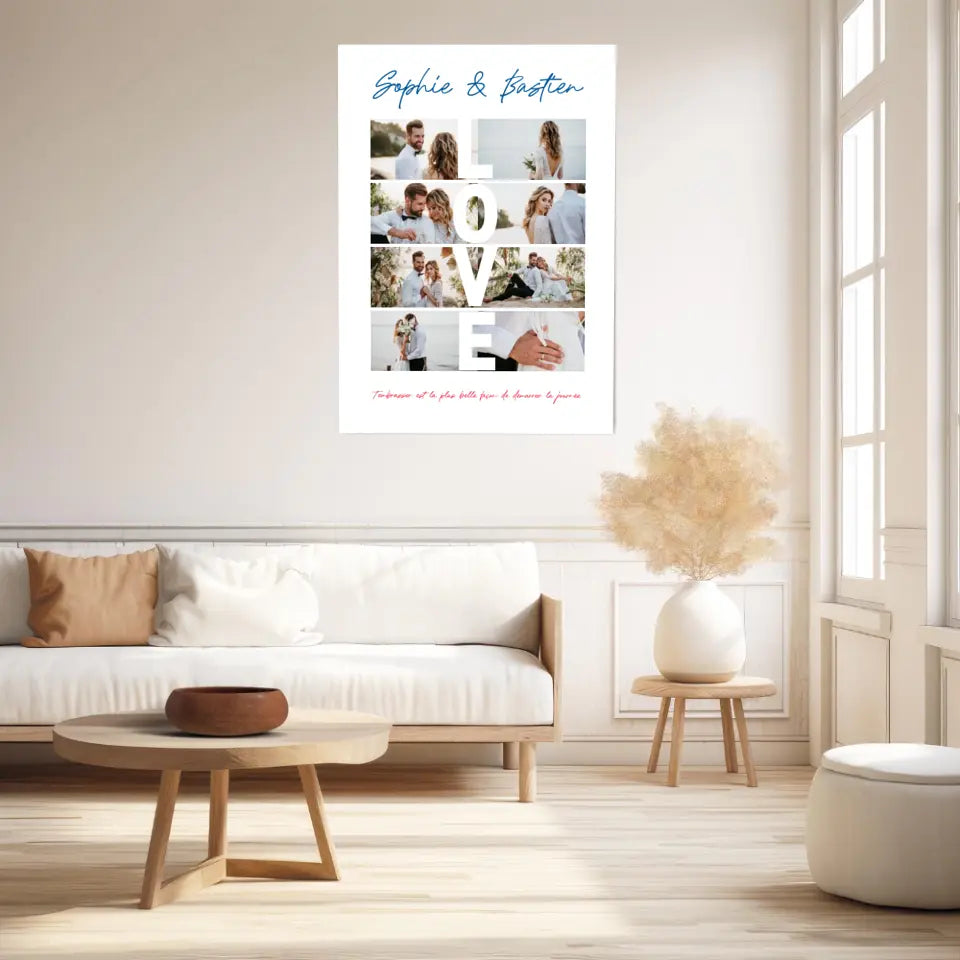 Affiche Personnalisée Couple Photo Love