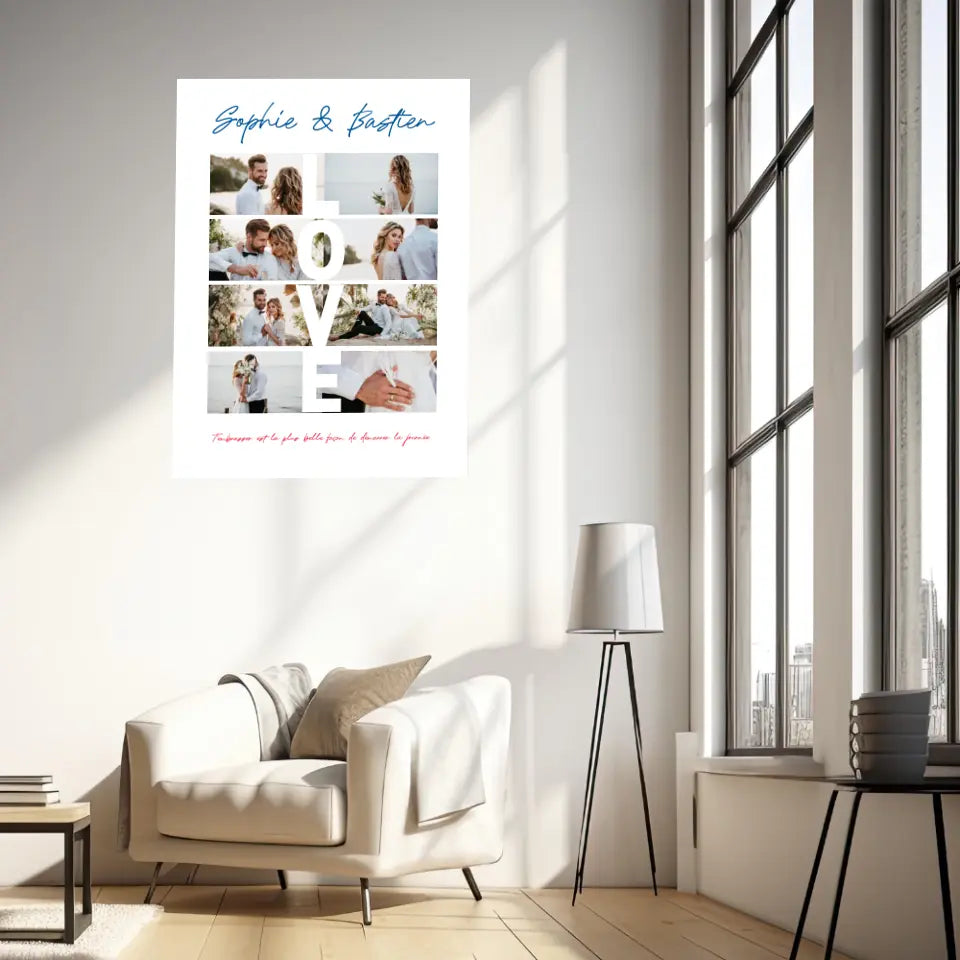 Affiche Personnalisée Couple Photo Love