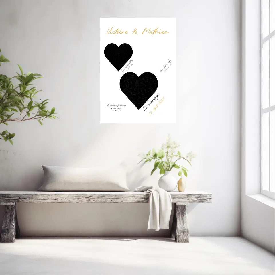 Cadre Personnalisé Couple Mariage Carte Ciel