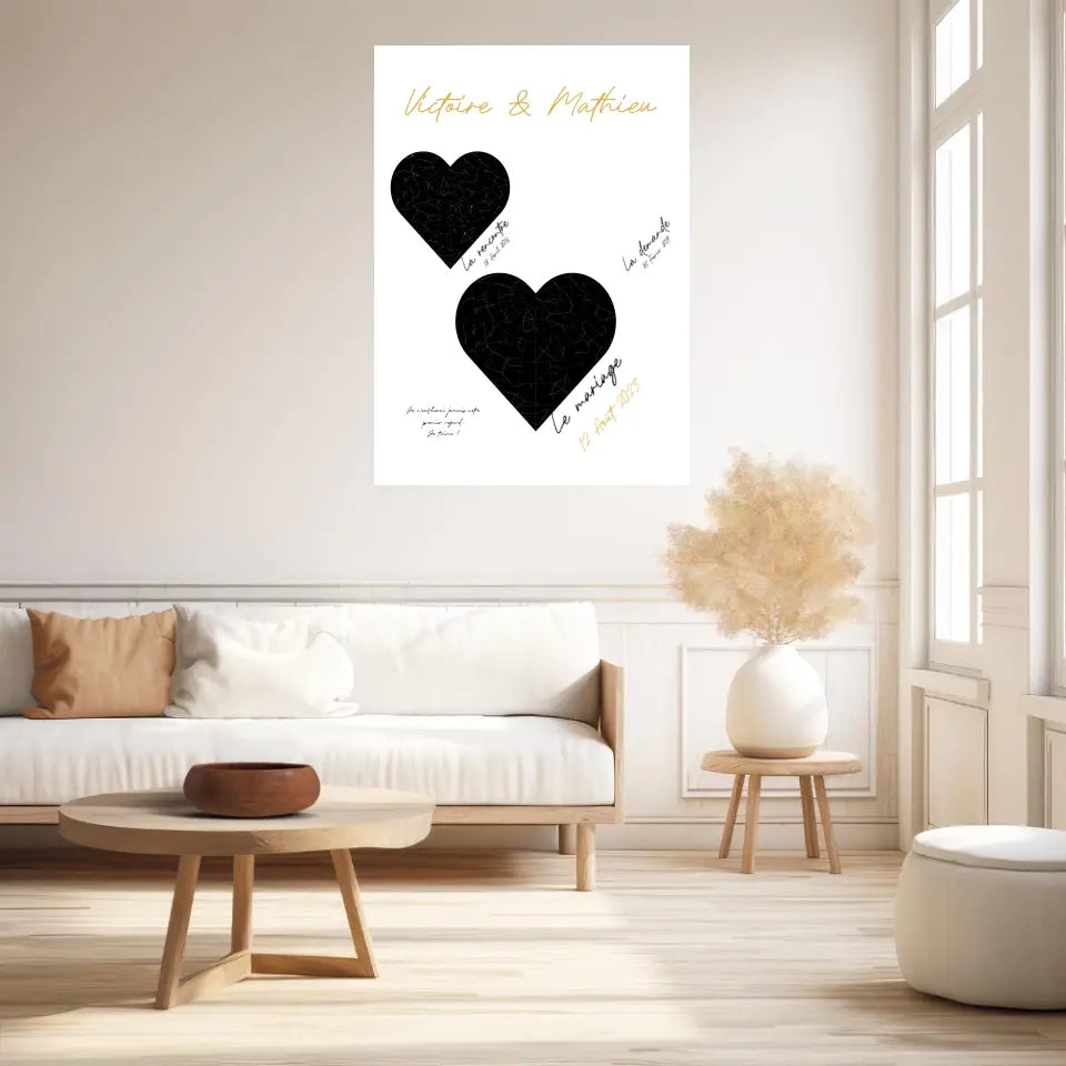 Cadre Personnalisé Couple Mariage Carte Ciel
