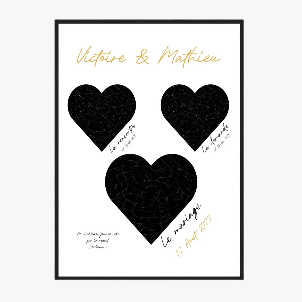 Cadre Personnalisé Couple Mariage Carte Ciel