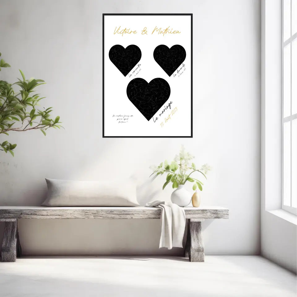 Cadre Personnalisé Couple Mariage Carte Ciel