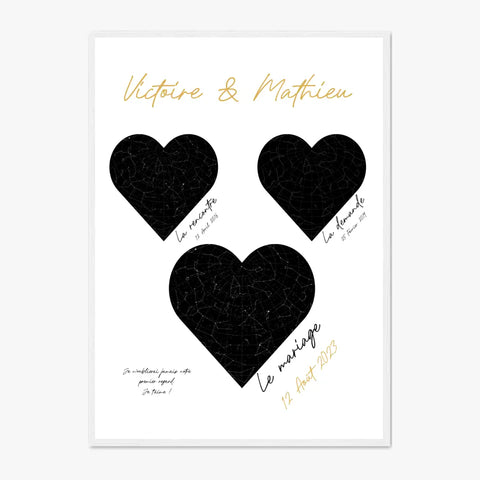 Cadre Personnalisé Couple Mariage Carte Ciel
