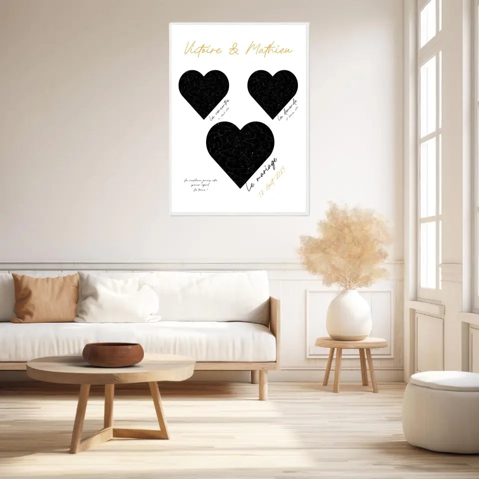 Cadre Personnalisé Couple Mariage Carte Ciel
