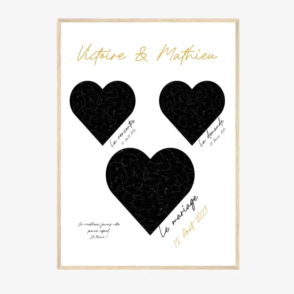 Cadre Personnalisé Couple Mariage Carte Ciel