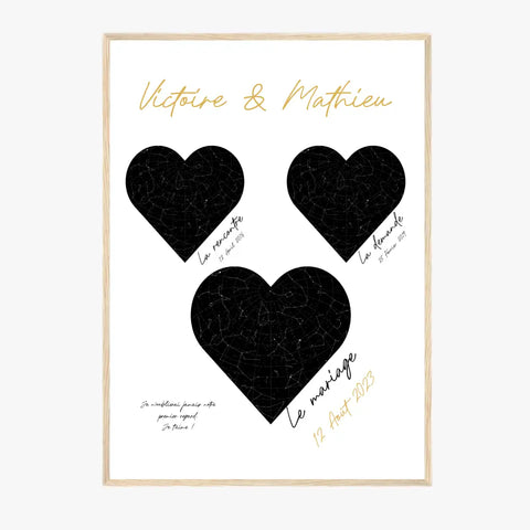 Cadre Personnalisé Couple Mariage Carte Ciel