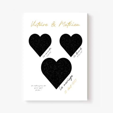 Cadre Personnalisé Couple Mariage Carte Ciel