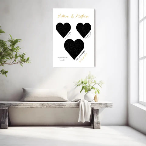Cadre Personnalisé Couple Mariage Carte Ciel