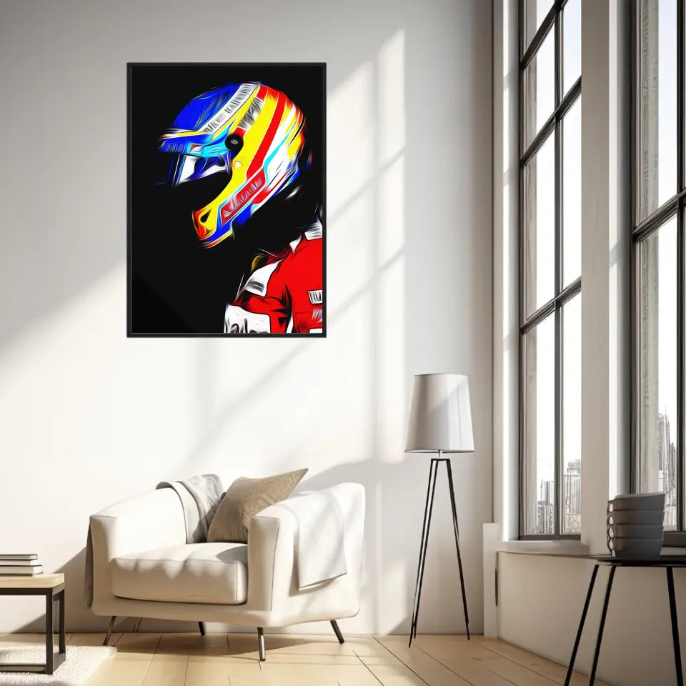 Affiche et Tableau Fernando Alonso Ferrari 2014 Formule 1