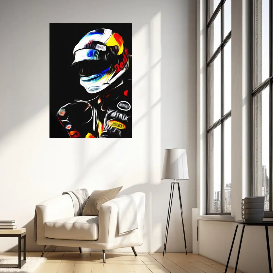 Affiche et Tableau Daniel Ricciardo Red Bull 2018 Formule 1