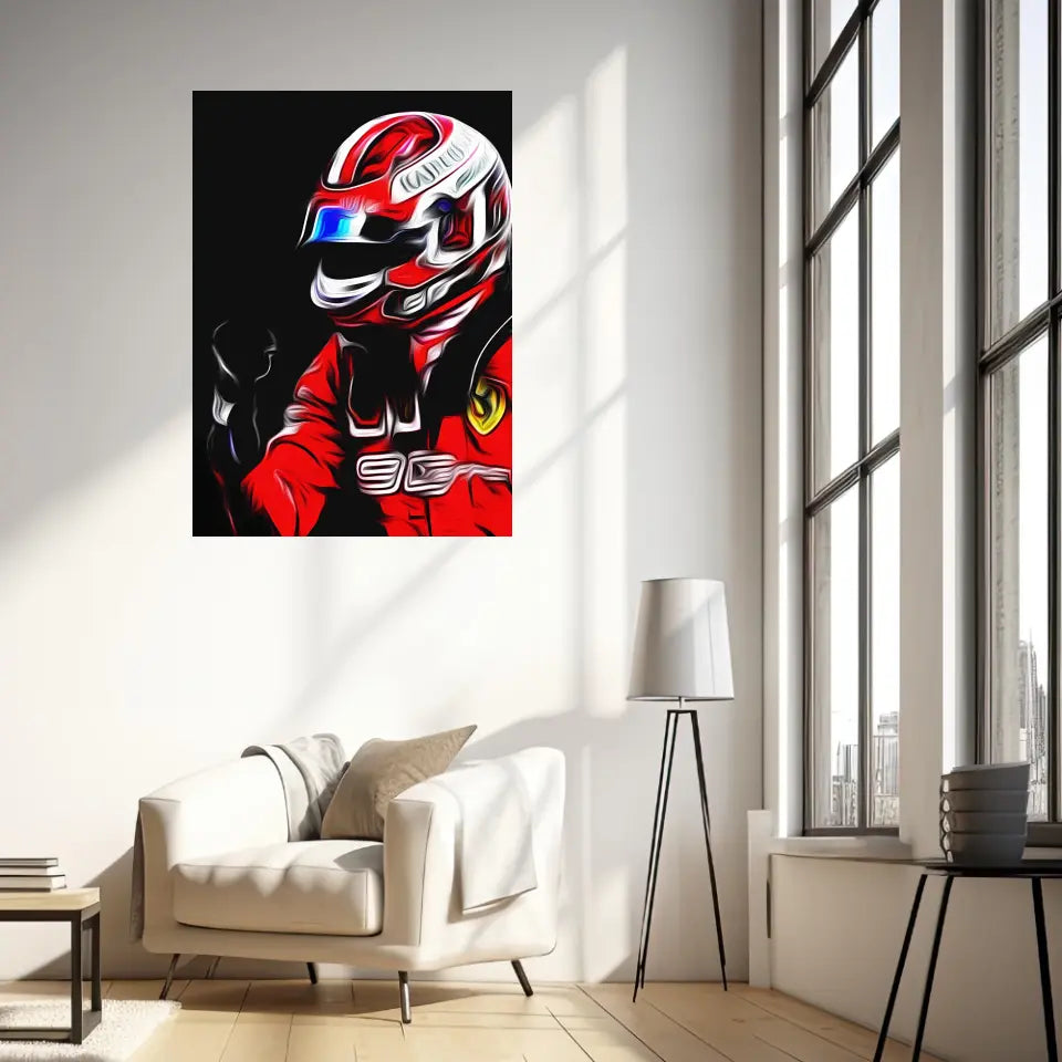 Affiche et Tableau Charles Leclerc Ferrari 2019 Formule 1