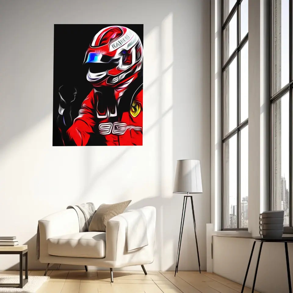 Affiche et Tableau Charles Leclerc Ferrari 2019 Formule 1
