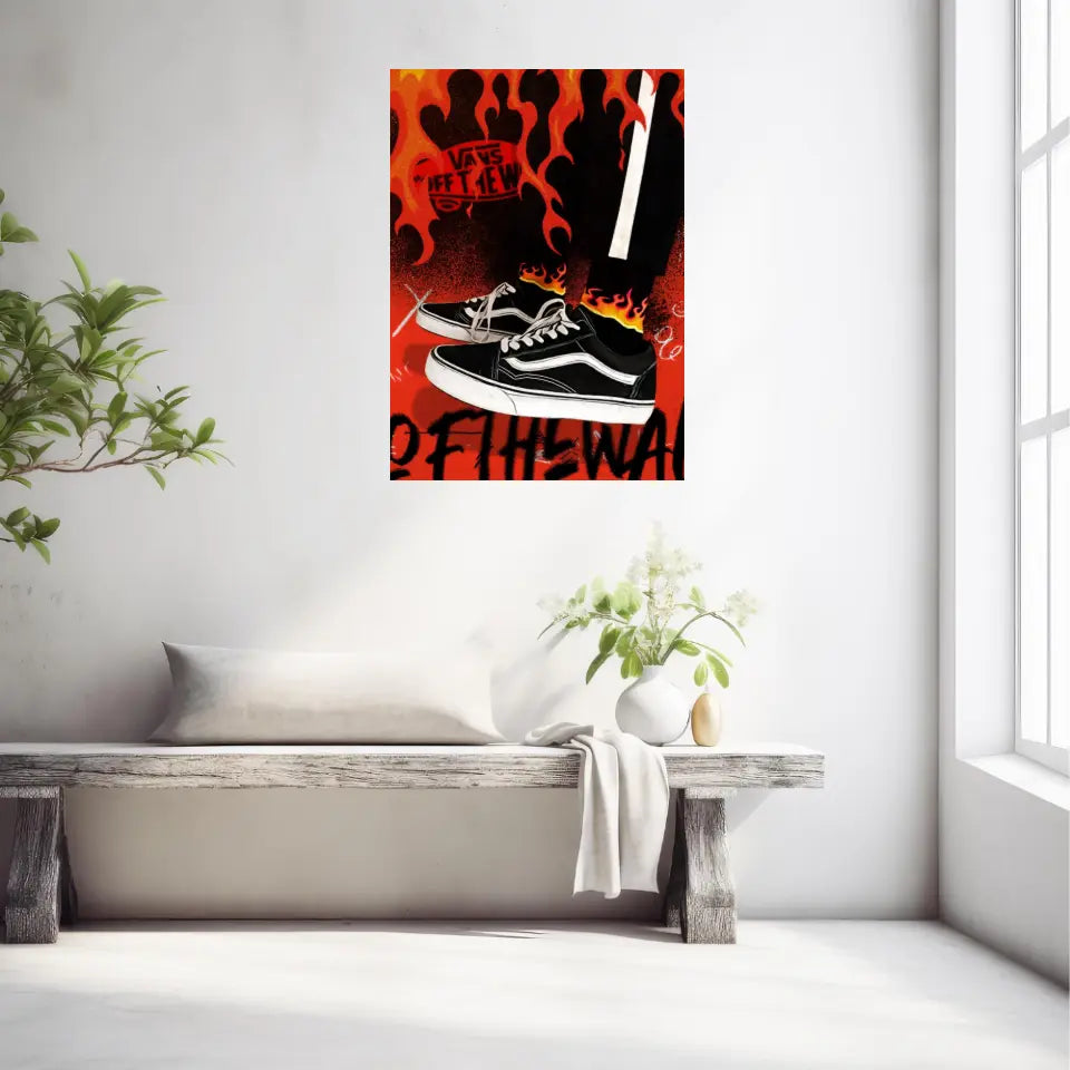 Affiche et Tableau Pop Art de Sneakers Vans Noir