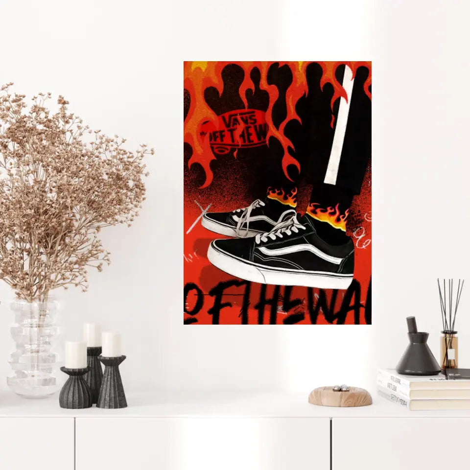 Affiche et Tableau Pop Art de Sneakers Vans Noir