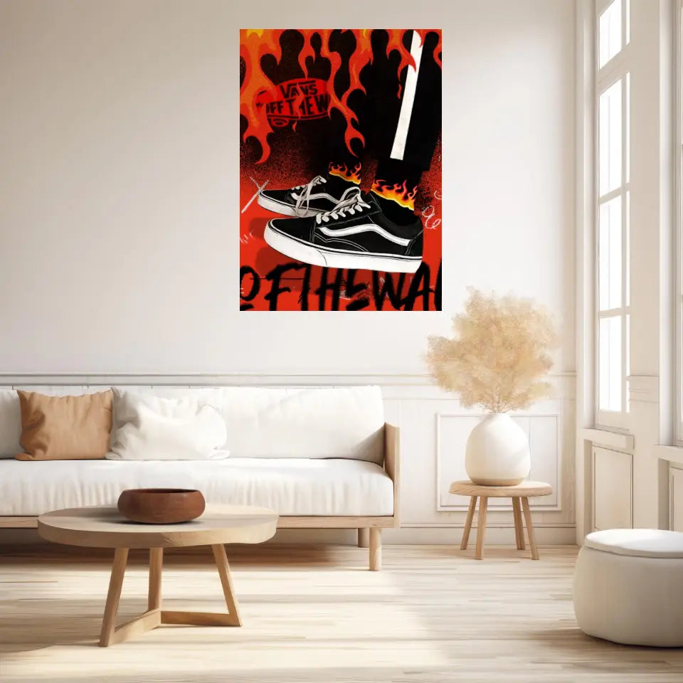 Affiche et Tableau Pop Art de Sneakers Vans Noir