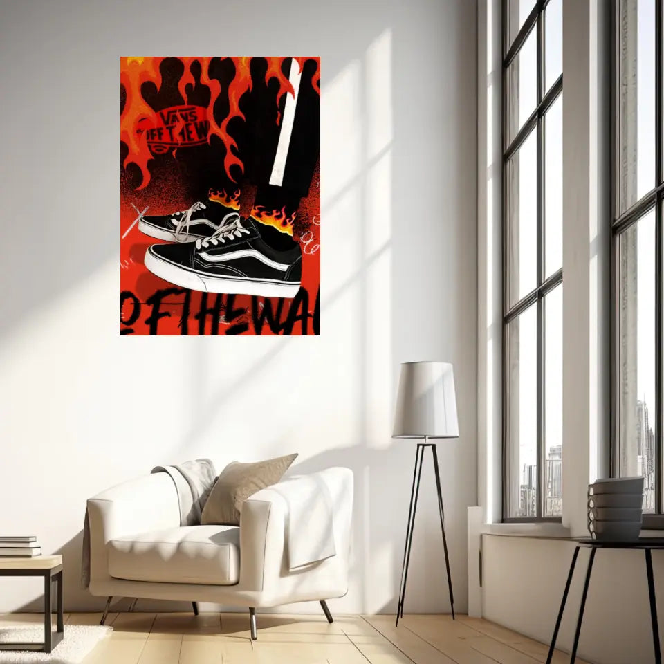 Affiche et Tableau Pop Art de Sneakers Vans Noir