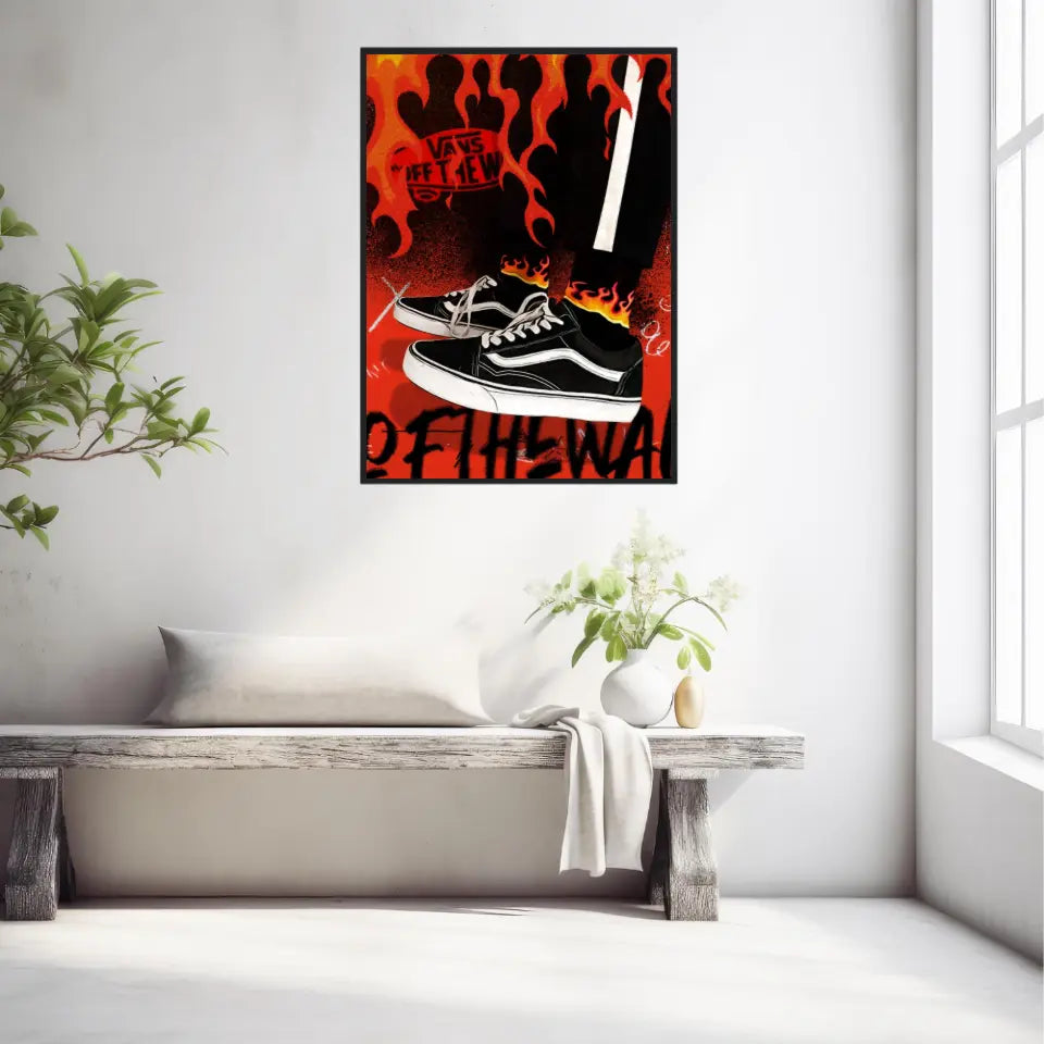 Affiche et Tableau Pop Art de Sneakers Vans Noir