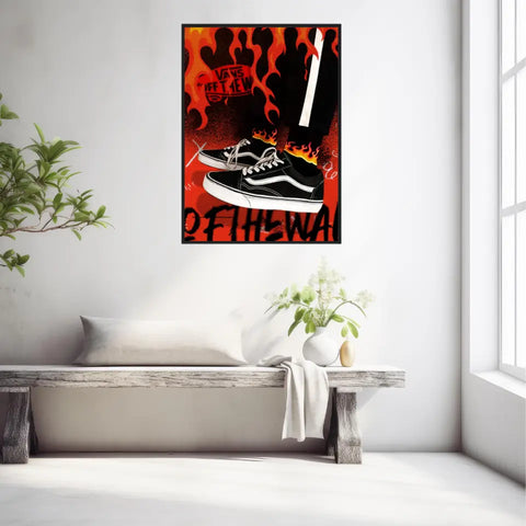 Affiche et Tableau Pop Art de Sneakers Vans Noir
