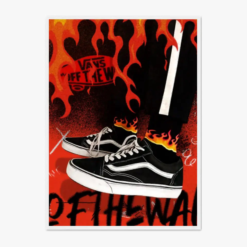 Affiche et Tableau Pop Art de Sneakers Vans Noir