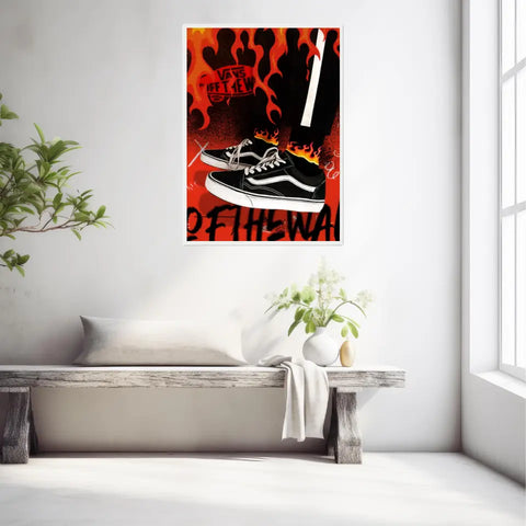 Affiche et Tableau Pop Art de Sneakers Vans Noir