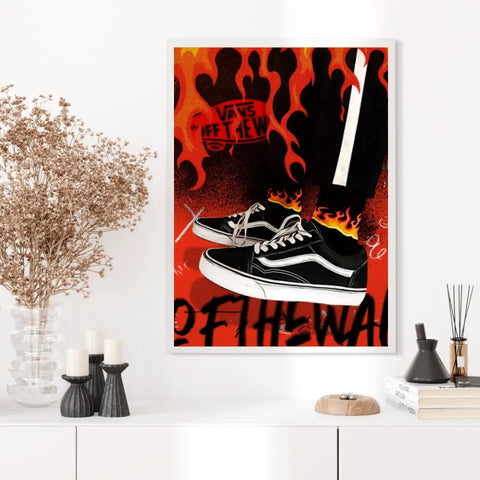 Affiche et Tableau Pop Art de Sneakers Vans Noir