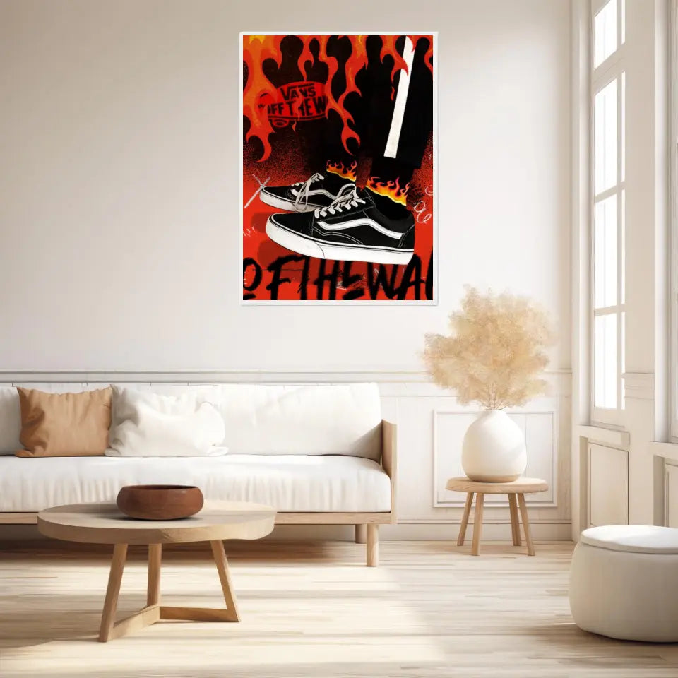 Affiche et Tableau Pop Art de Sneakers Vans Noir