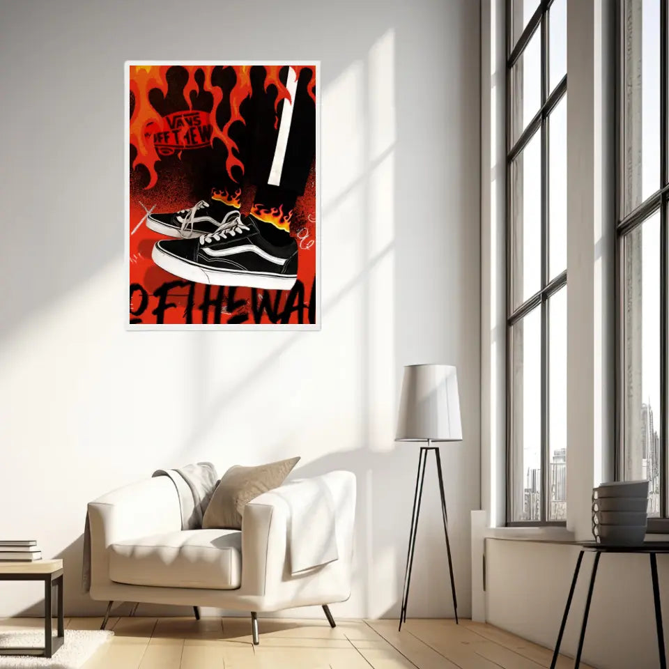 Affiche et Tableau Pop Art de Sneakers Vans Noir