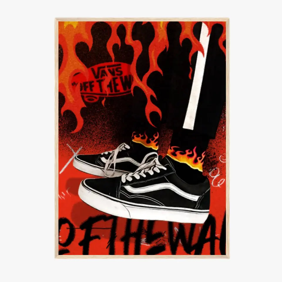 Affiche et Tableau Pop Art de Sneakers Vans Noir