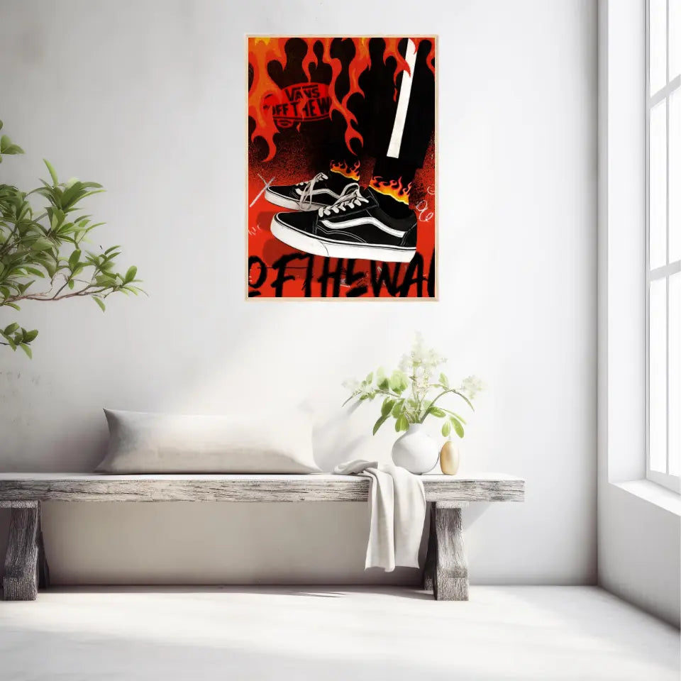 Affiche et Tableau Pop Art de Sneakers Vans Noir