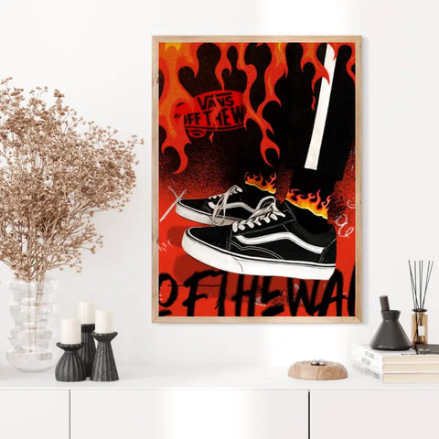 Affiche et Tableau Pop Art de Sneakers Vans Noir