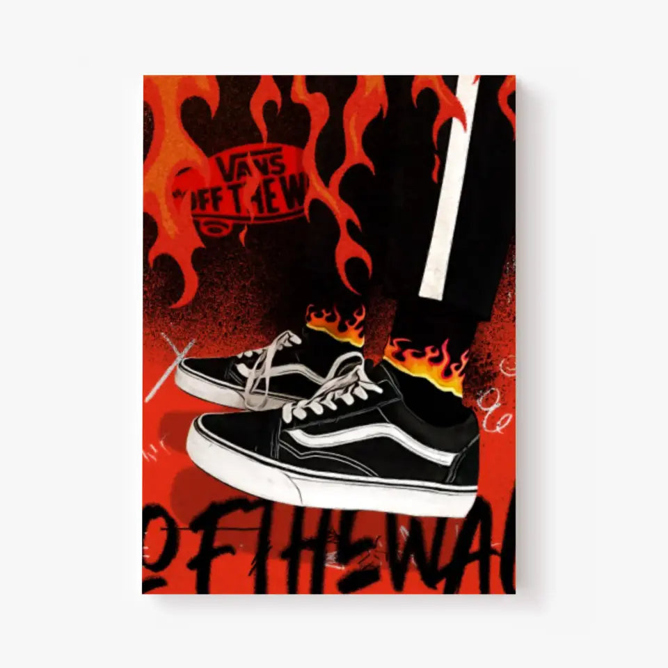 Affiche et Tableau Pop Art de Sneakers Vans Noir