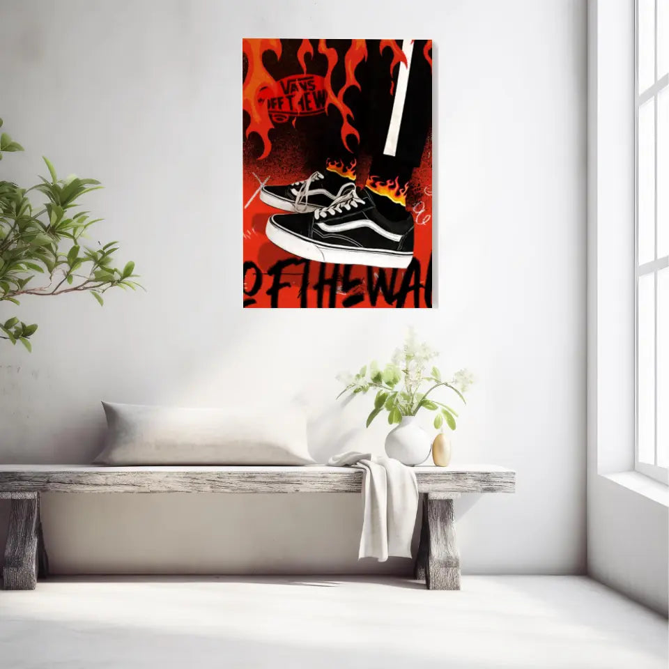 Affiche et Tableau Pop Art de Sneakers Vans Noir