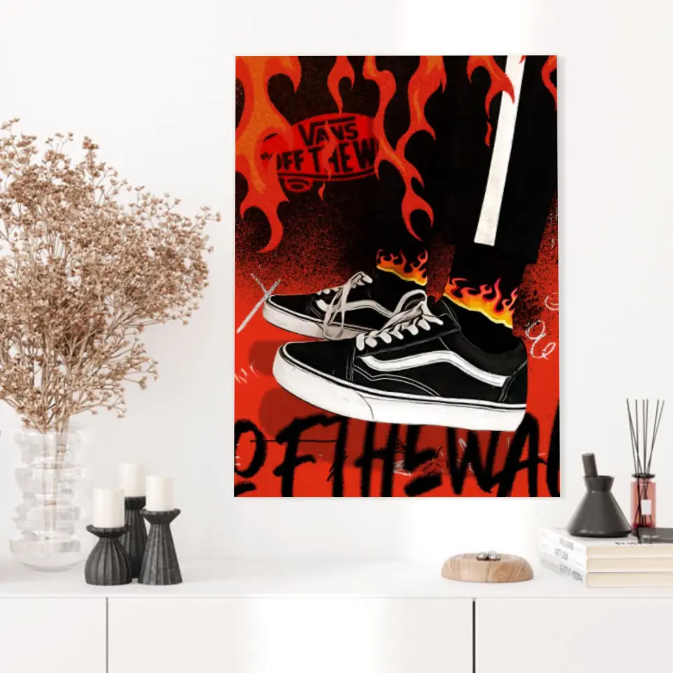 Affiche et Tableau Pop Art de Sneakers Vans Noir