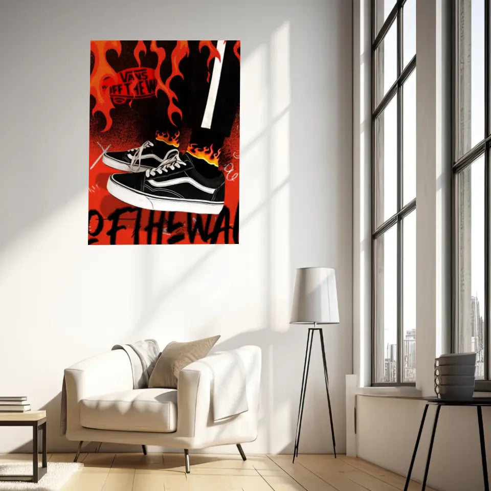 Affiche et Tableau Pop Art de Sneakers Vans Noir