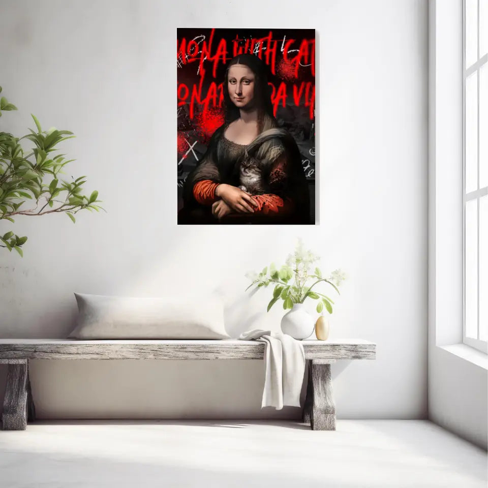 Affiche et Tableau Pop Art de Mona Lisa With a Cat
