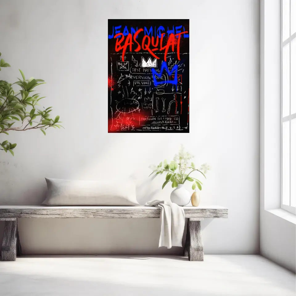 Affiche et Tableau Pop Art de Jean Michel Basquiat Record Beat Bop