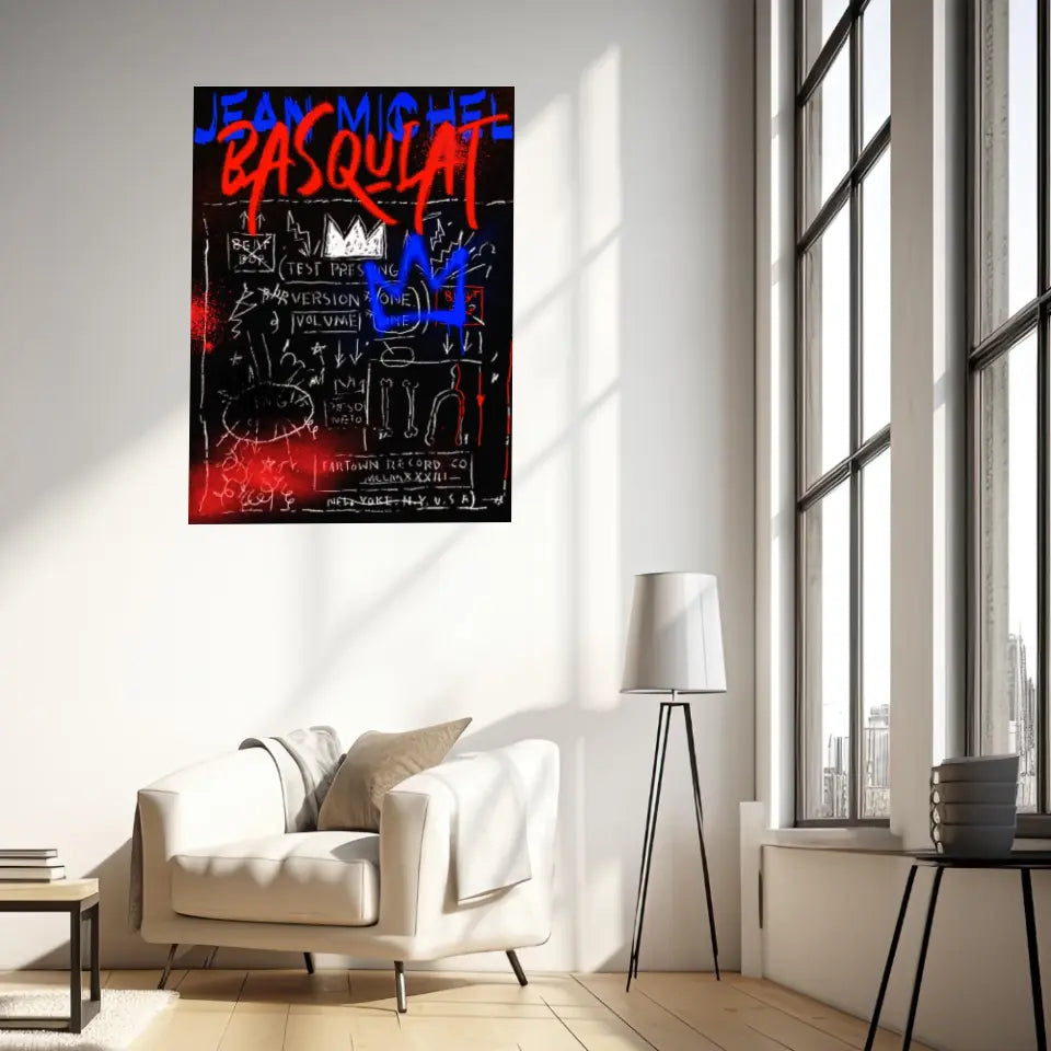 Affiche et Tableau Pop Art de Jean Michel Basquiat Record Beat Bop