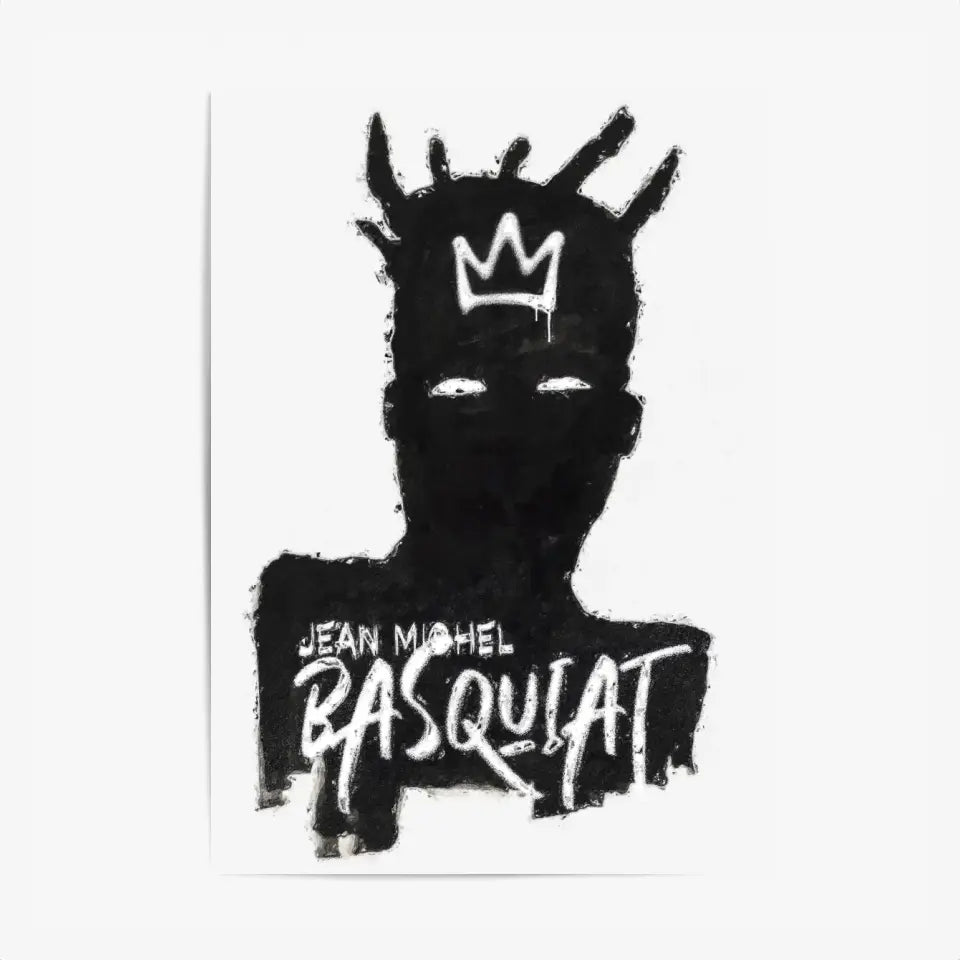 Affiche et Tableau Pop Art de Jean-Michel Basquiat Self Portrait Black and White